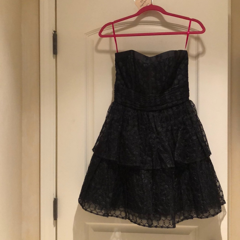 Betsy Johnson strapless black dress
